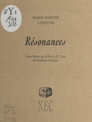 cover image of Résonances